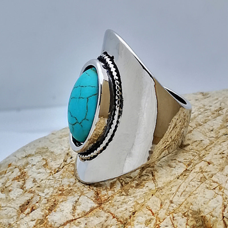 Slender Turquoise Ring European And American Fashion