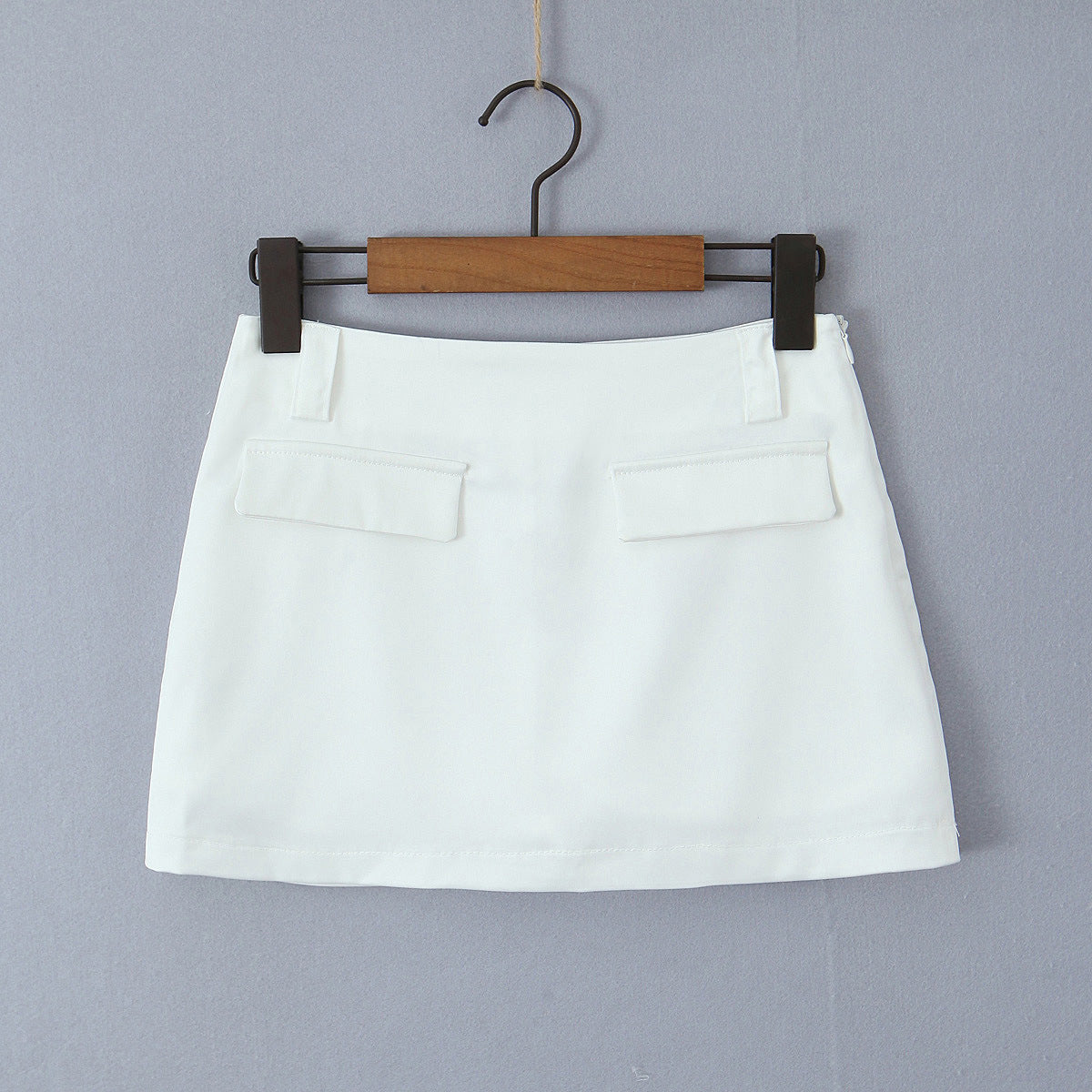 High Waist Sheath Faux Pocket Design Slim Fit Skirt Women