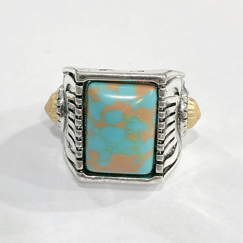 Slender Turquoise Ring European And American Fashion