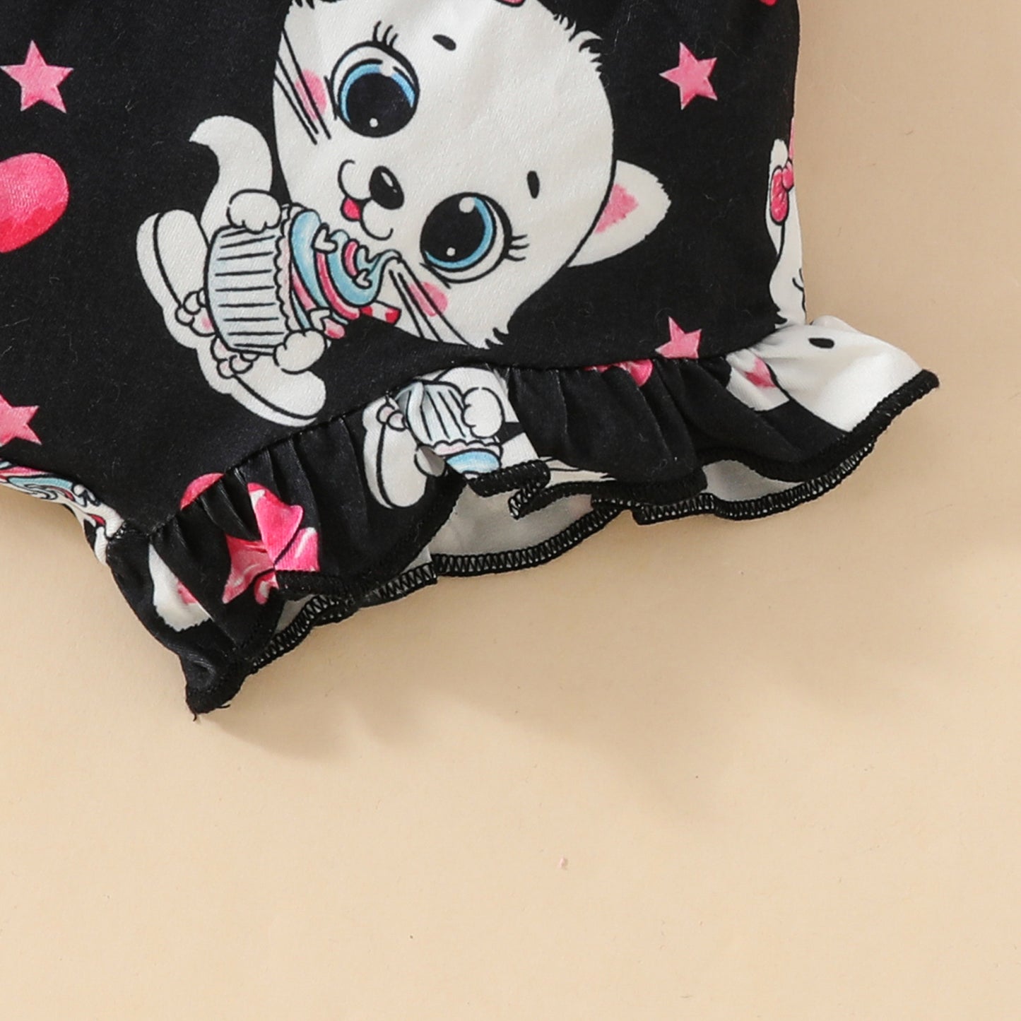 Baby Girl Sleeveless Cat With Shirt Suit