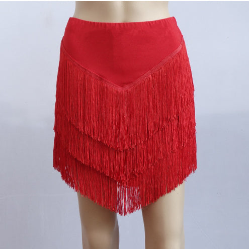 Women's SkirtLatin Dance Tassel Skirt For Women's Adult Short Skirt