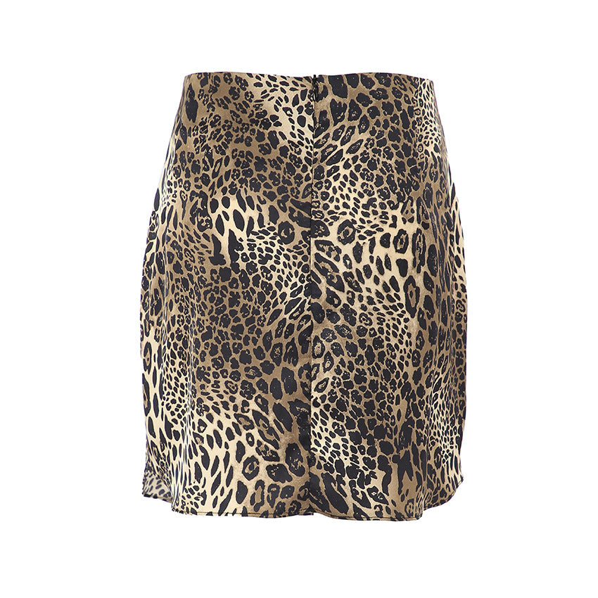 Leopard Print Hip Skirt Fashion High Waist Skirt Women's Clothing